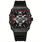 MUSANFIGO Tonneau Skeleton Automatic Watch – Luxury Mechanical Sports Watch for Men
