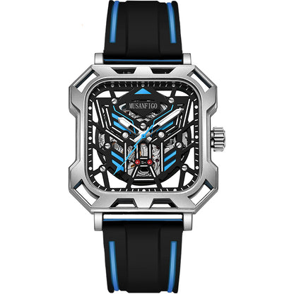 MUSANFIGO Square Skeleton Automatic Watch – Modern Mechanical Sports Watch for Men