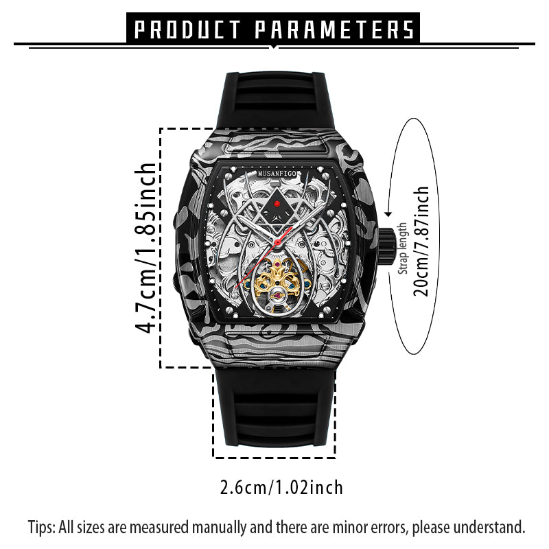 MUSANFIGO Barrel-Shaped Tonneau Automatic Watch – Modern Mechanical Business Casual Style