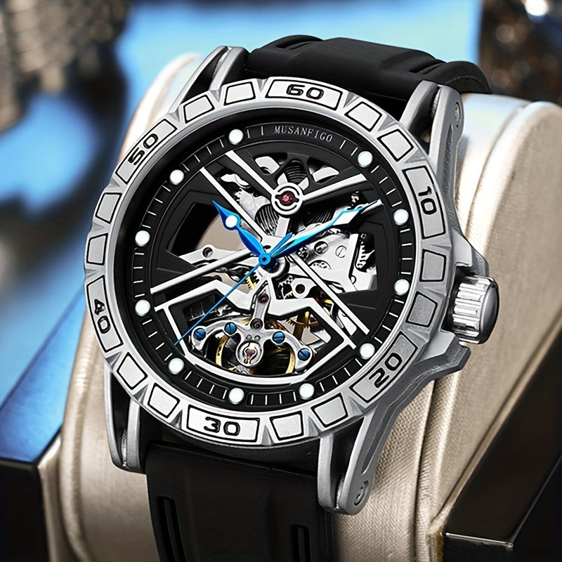 MUSANFIGO Skeleton Automatic Dive Watch – Luxury Mechanical Sports Watch for Men 