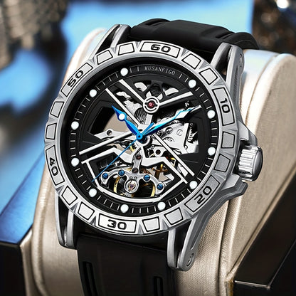 MUSANFIGO Skeleton Automatic Dive Watch – Luxury Mechanical Sports Watch for Men 