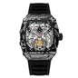 MUSANFIGO Tonneau Skeleton Automatic Watch – Modern Luxury Mechanical Sports Watch for Men