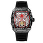 MUSANFIGO Tonneau Skeleton Automatic Watch – Modern Luxury Mechanical Sports Watch for Men