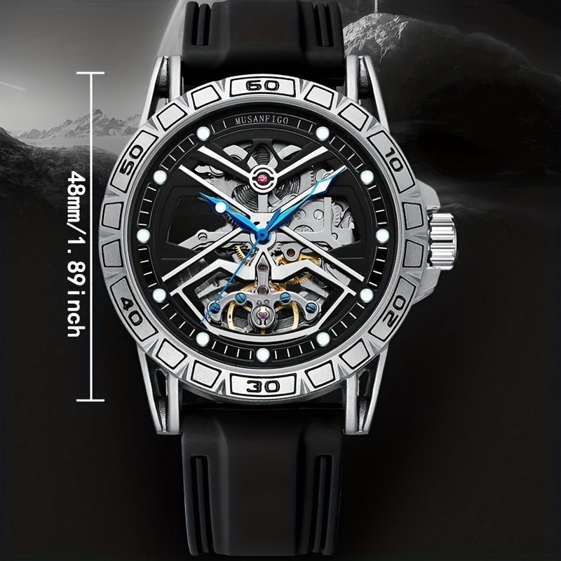 MUSANFIGO Skeleton Automatic Dive Watch – Luxury Mechanical Sports Watch for Men 