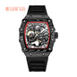 MUSANFIGO Tonneau Skeleton Automatic Watch – Luxury Mechanical Sport Watch for Men