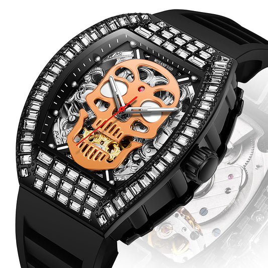 MUSANFIGO Skull Skeleton Automatic Watch – Luxury Mechanical Statement Watch for Men