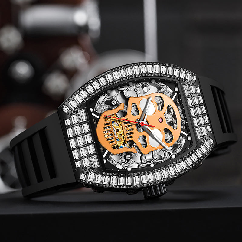 MUSANFIGO Skull Skeleton Automatic Watch – Luxury Mechanical Statement Watch for Men