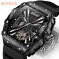 MUSANFIGO Tonneau Skeleton Automatic Watch – Bold Luxury Mechanical Sports Watch for Men