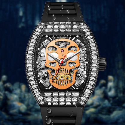 MUSANFIGO Skull Skeleton Automatic Watch – Luxury Mechanical Statement Watch for Men