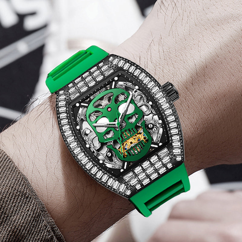 MUSANFIGO Skull Skeleton Automatic Watch – Luxury Mechanical Statement Watch for Men