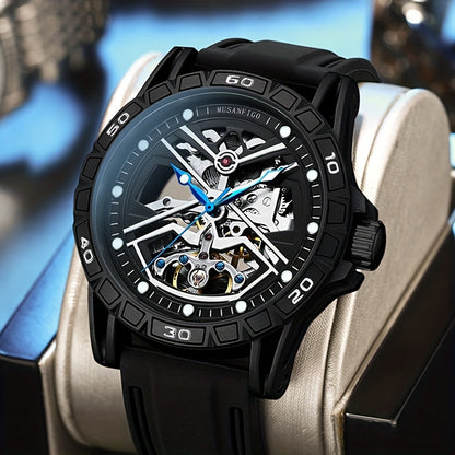 MUSANFIGO Skeleton Automatic Dive Watch – Luxury Mechanical Sports Watch for Men 
