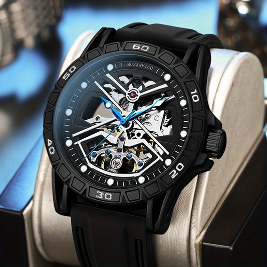 MUSANFIGO Skeleton Automatic Dive Watch – Luxury Mechanical Sports Watch for Men 